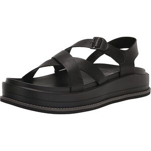 Chaco Townes Midform Sandal in black full-grain leather sz 8